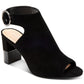 Alfani Floriss Camurça Peep Toe Sandálias Casuais com Tira no Tornozelo Pretas Tamanho 9,5