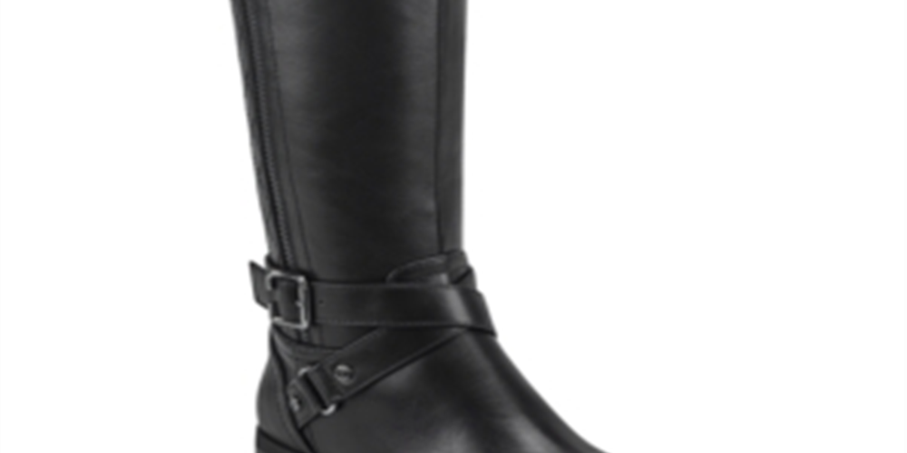 Botas femininas Haydin Leather bico redondo até o joelho, tamanho 8,5 M, G by Guess