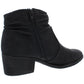 Botas femininas White Mountain Uptown de couro sintético perfuradas até o tornozelo, pretas, tamanho 5 M