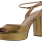 Zoe by Rachel Zoe Feminino ZF18F05002 Couro Peep Toe Casual Amarelo Tamanho 6.0