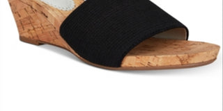 Sandálias de cunha alpargata Aleah Cork White Mountain femininas, pretas, tamanho 5M