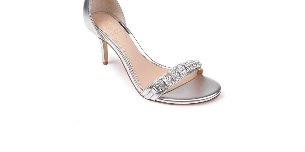 Sandálias Badgley Mischka Randy Ornamented Femininas Prateadas Tamanho 8M