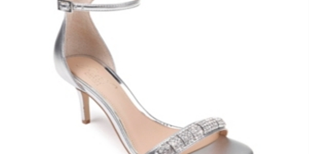 Sandálias Badgley Mischka Randy Ornamented Femininas Prateadas Tamanho 8M