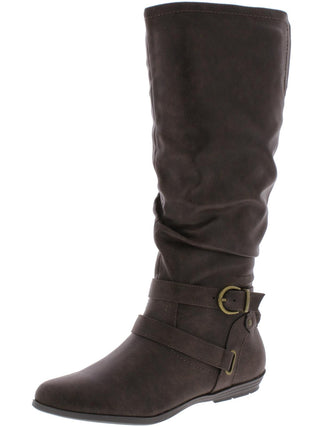 Cliffs by White Mountain Women's Fairfield Buckle Riding Boots Brown Size 8