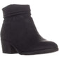 Botas de cano curto femininas White Mountain Uptown Block Heel, pretas, tamanho 9