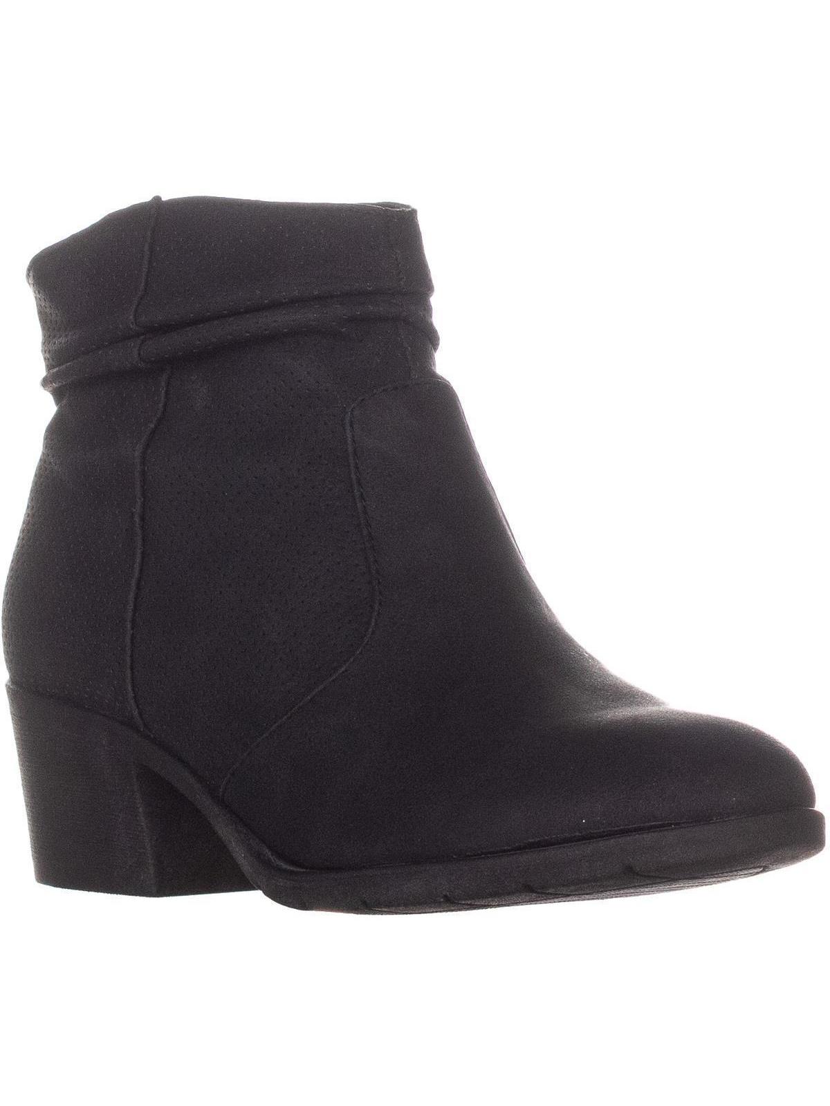 Botas de cano curto femininas White Mountain Uptown Block Heel, pretas, tamanho 9