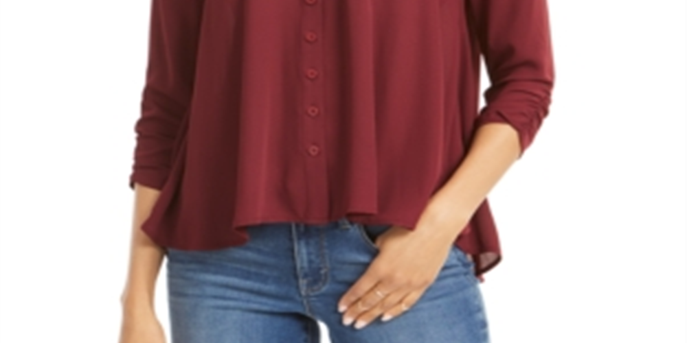 Top estilo swing alto e baixo feminino vermelho tamanho extrapequeno