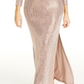Vestido de noite feminino plus size Morgan &amp; Co., cinza, tamanho 1X