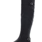 Botas femininas American Rag Adarra de couro sintético acima do joelho, pretas, tamanho 6 M