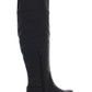 Botas femininas American Rag Adarra de couro sintético acima do joelho, pretas, tamanho 6 M
