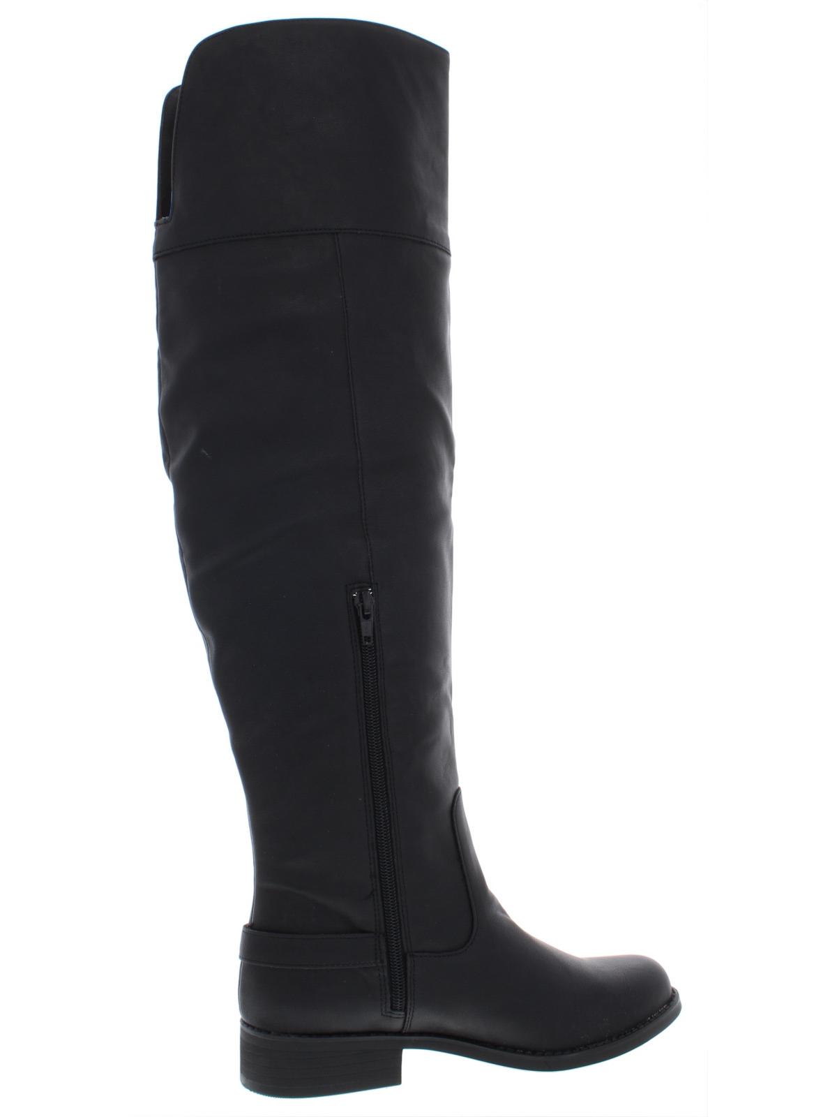 Botas femininas American Rag Adarra de couro sintético acima do joelho, pretas, tamanho 6 M
