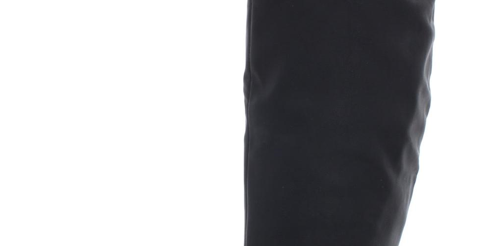 Botas femininas American Rag Adarra de couro sintético acima do joelho, pretas, tamanho 6 M