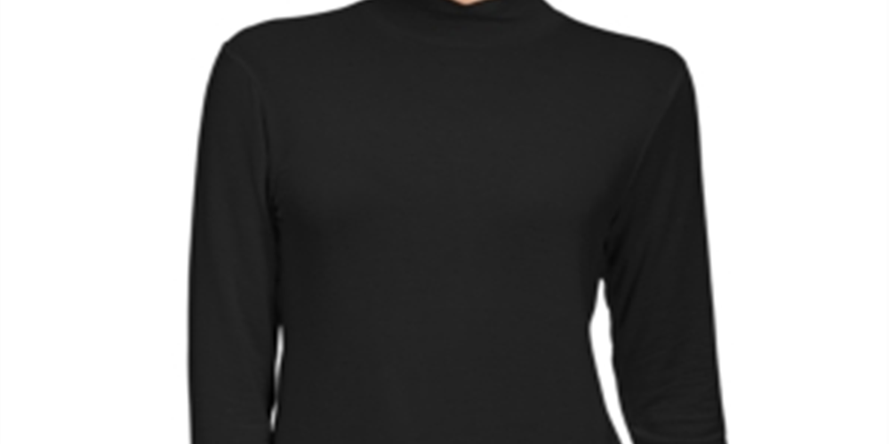 Blusa de gola falsa feminina Style &amp; Co, preta, tamanho pequeno