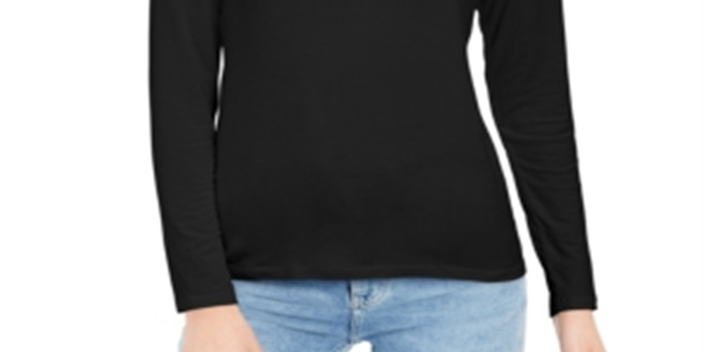 Blusa de gola falsa feminina Style &amp; Co, preta, tamanho pequeno