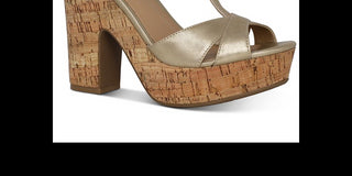 Sandálias femininas Sun Stone Jamie com tiras em T e plataforma, tamanho 5 M, vermelhas