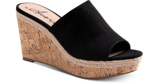 Sandálias plataforma femininas American Rag Shira Peep Toe, pretas, tamanho 10 M