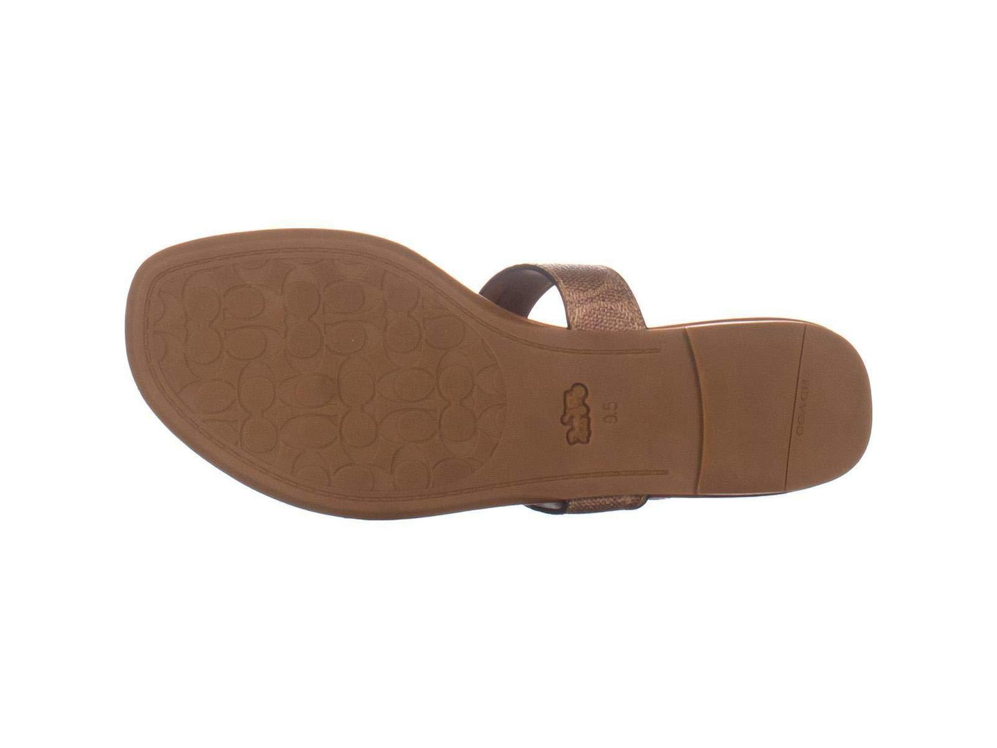 Coach Jessie Leather Aberto Toe Casual Marrom Tamanho 7 B Feminino