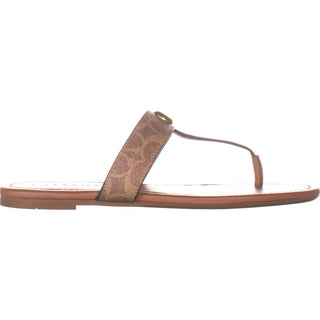Coach Jessie Leather Aberto Toe Casual Marrom Tamanho 7 B Feminino