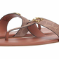 Coach Jessie Leather Aberto Toe Casual Marrom Tamanho 7 B Feminino