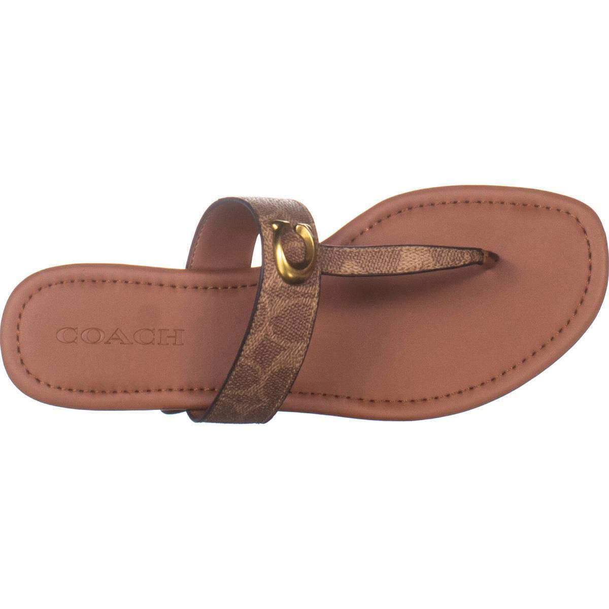 Coach Jessie Leather Aberto Toe Casual Marrom Tamanho 7 B Feminino