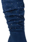 Botas Rialto Canoe Stud Trim Pregas Femininas Azuis Tamanho 9 M