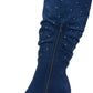 Botas Rialto Canoe Stud Trim Pregas Femininas Azuis Tamanho 9 M