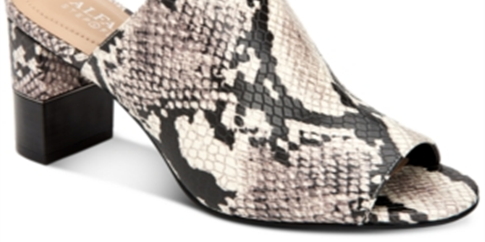 Alfani Floriss Block Heel Shooties Feminino Cobra Branco 8,5M