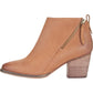 Botas femininas Aqua College estilo ocidental marrom, acolchoadas, à prova d'água, com zíper, bico amendoado, salto alto, com zíper, em couro, 8 m