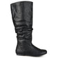 Bota de montaria feminina Journee Collection Regular e Wide Calf Joey, preta, tamanho 9.0