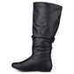 Bota de montaria feminina Journee Collection Regular e Wide Calf Joey, preta, tamanho 9.0