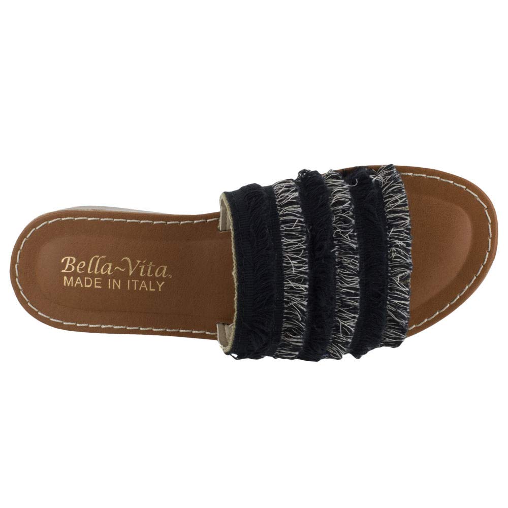 Sandálias femininas Bella Vita Abi Italy com biqueira aberta, casual, tamanho 10 M, pretas