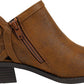 Botas femininas White Mountain Davenport de tecido bico fino, tamanho 6 M, marrom