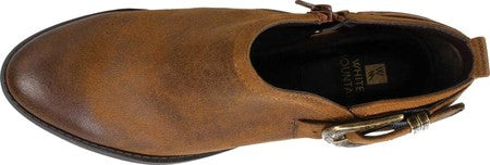 Botas femininas White Mountain Davenport de tecido bico fino, tamanho 6 M, marrom