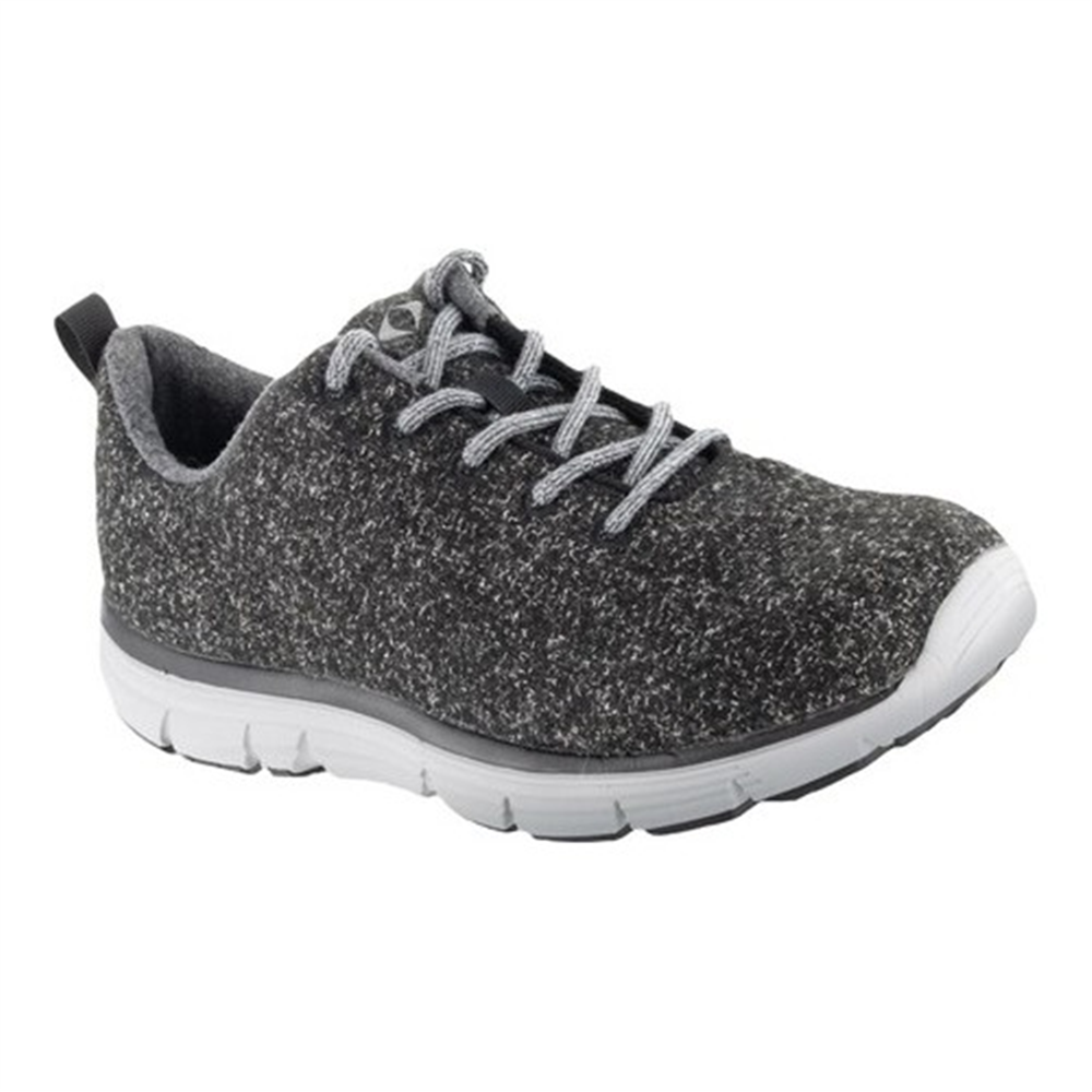 Tênis casual feminino Apex em malha de lã natural, cinza, tamanho 6,5W