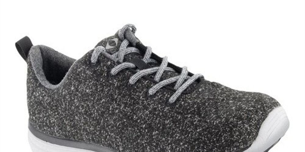Tênis casual feminino Apex em malha de lã natural, cinza, tamanho 6,5W
