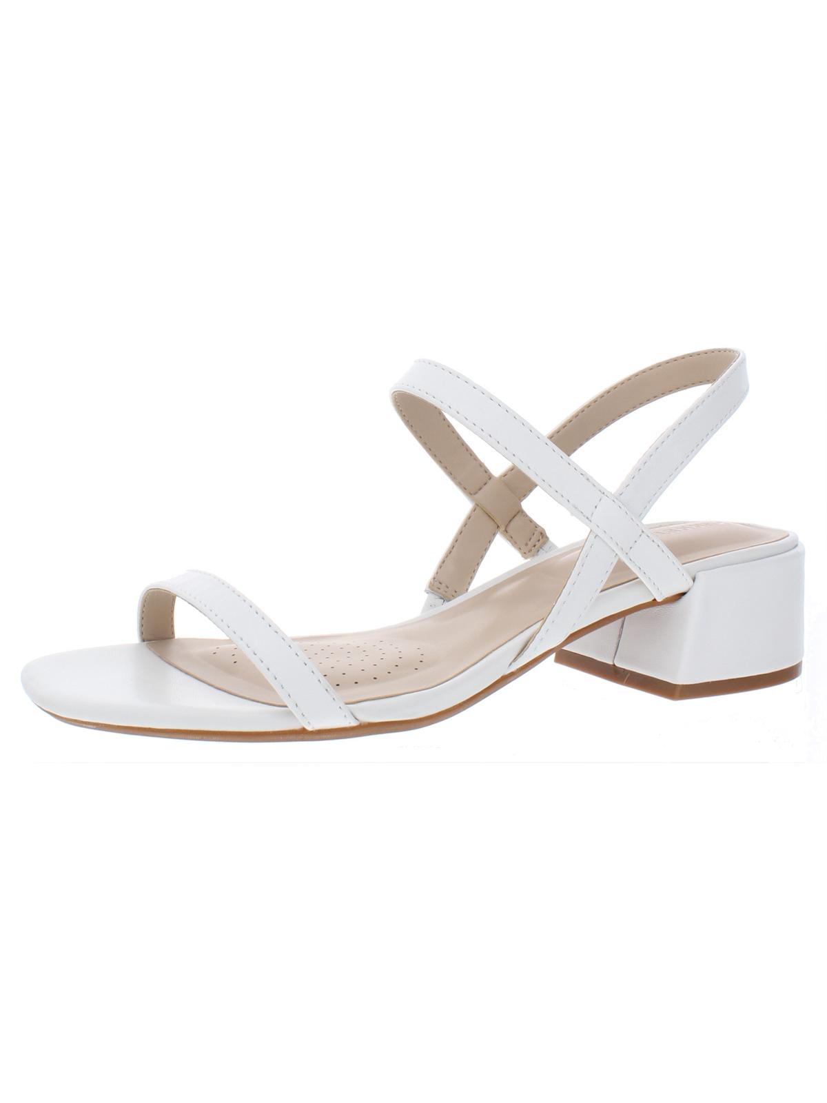 Sandália Maisie de couro feminina Kenneth Cole, branca, tamanho 5,5 M