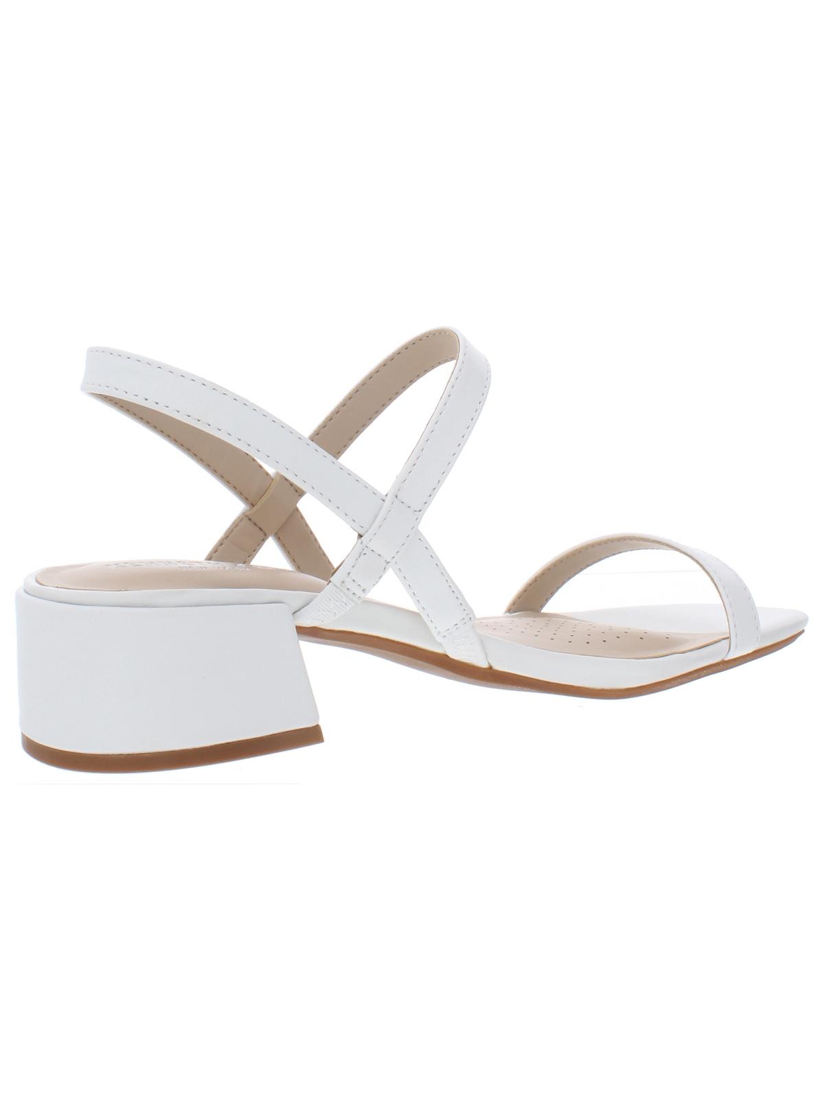 Sandália Maisie de couro feminina Kenneth Cole, branca, tamanho 5,5 M