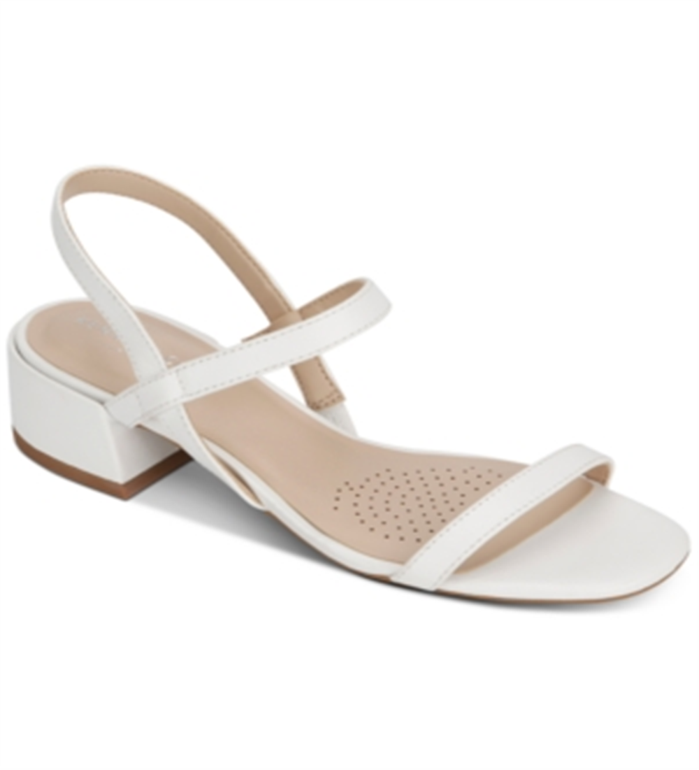 Sandália Maisie de couro feminina Kenneth Cole, branca, tamanho 5,5 M