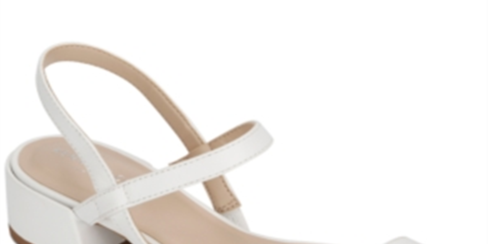 Sandália Maisie de couro feminina Kenneth Cole, branca, tamanho 5,5 M