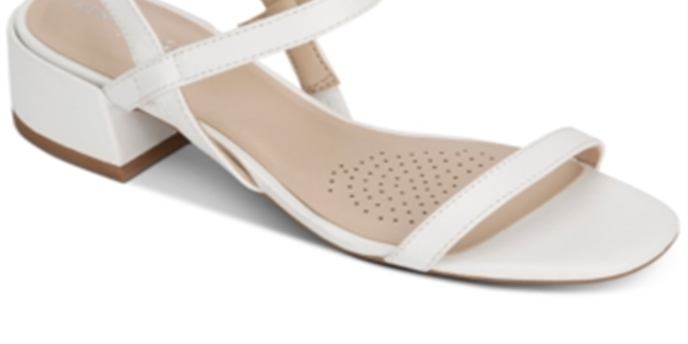 Sandália Maisie de couro feminina Kenneth Cole, branca, tamanho 5,5 M