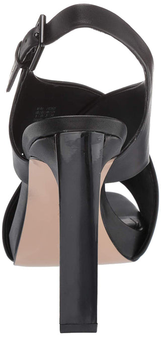 Calvin Klein Sandálias Femininas Myra Couro Salto Alto Pretas Tamanho 7,5 M