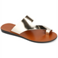 Sandálias femininas Kenneth Cole Toe Ring Palm, bico redondo, sem cadarço, amarelas, tamanho 6 M