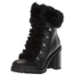 Botas de combate femininas Guss Galway de couro com bico redondo e tornozelo, pretas, multi tamanho 7 M