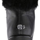Botas de combate femininas Guss Galway de couro com bico redondo e tornozelo, pretas, multi tamanho 7 M