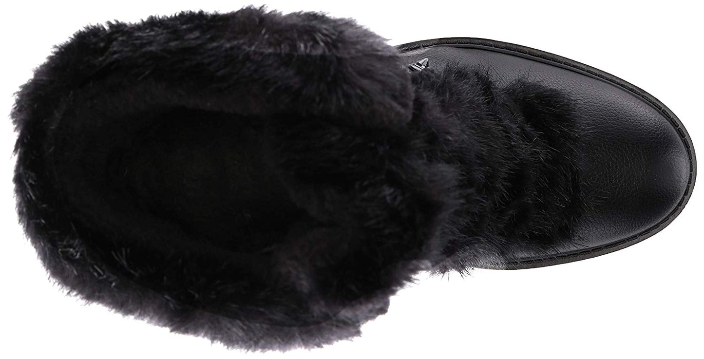 Botas de combate femininas Guss Galway de couro com bico redondo e tornozelo, pretas, multi tamanho 7 M