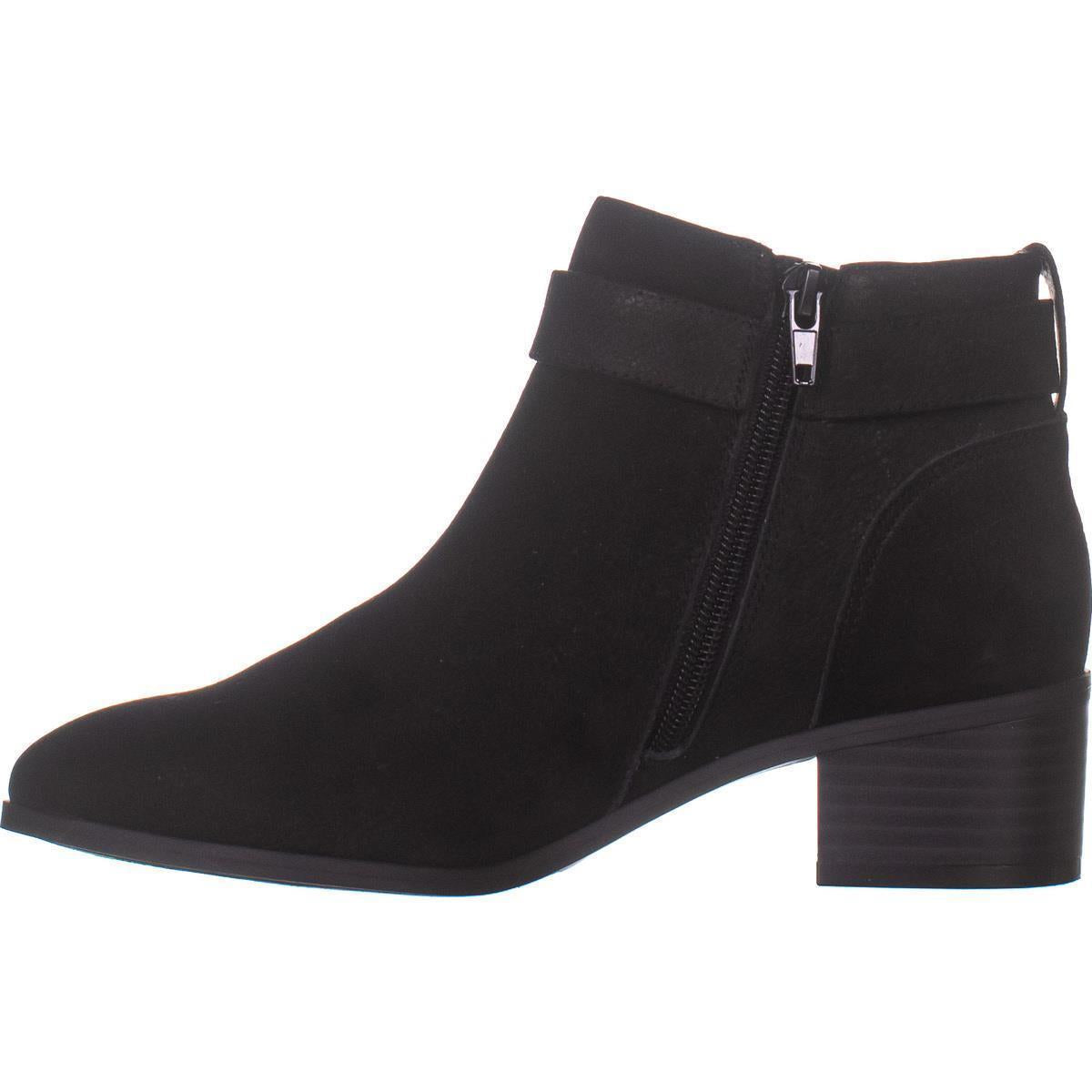 Botas femininas Giani Bernini Putneyy de couro com salto, pretas, tamanho 9,5M