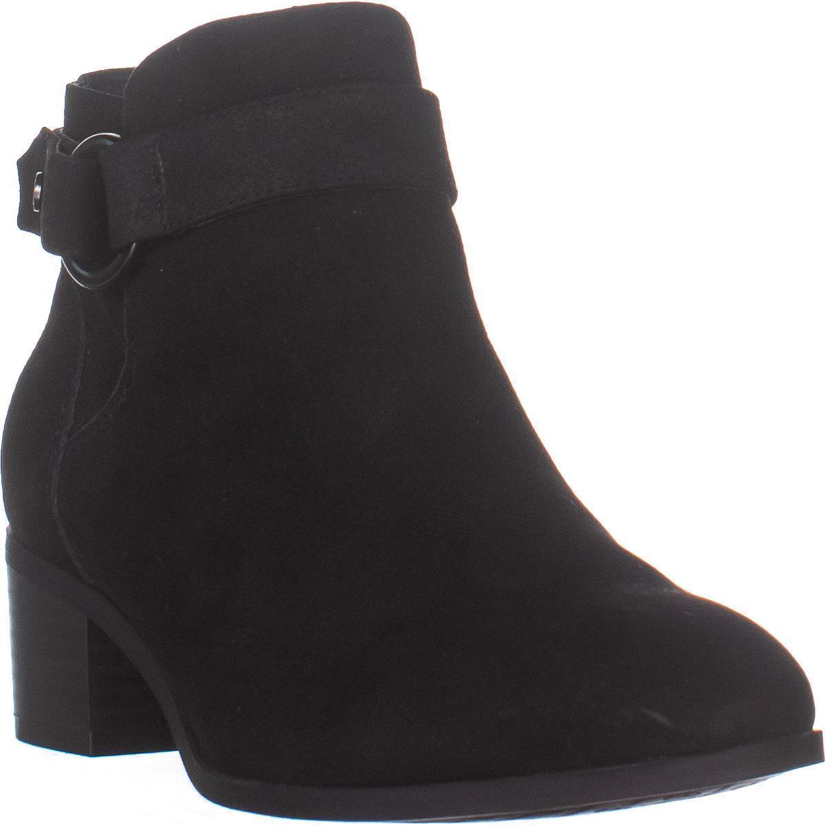 Botas femininas Giani Bernini Putneyy de couro com salto, pretas, tamanho 9,5M