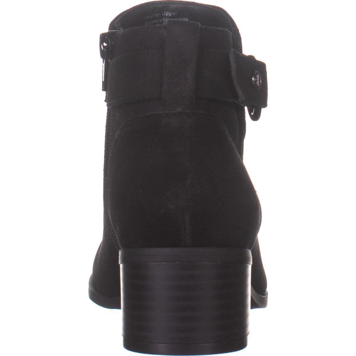 Botas femininas Giani Bernini Putneyy de couro com salto, pretas, tamanho 9,5M