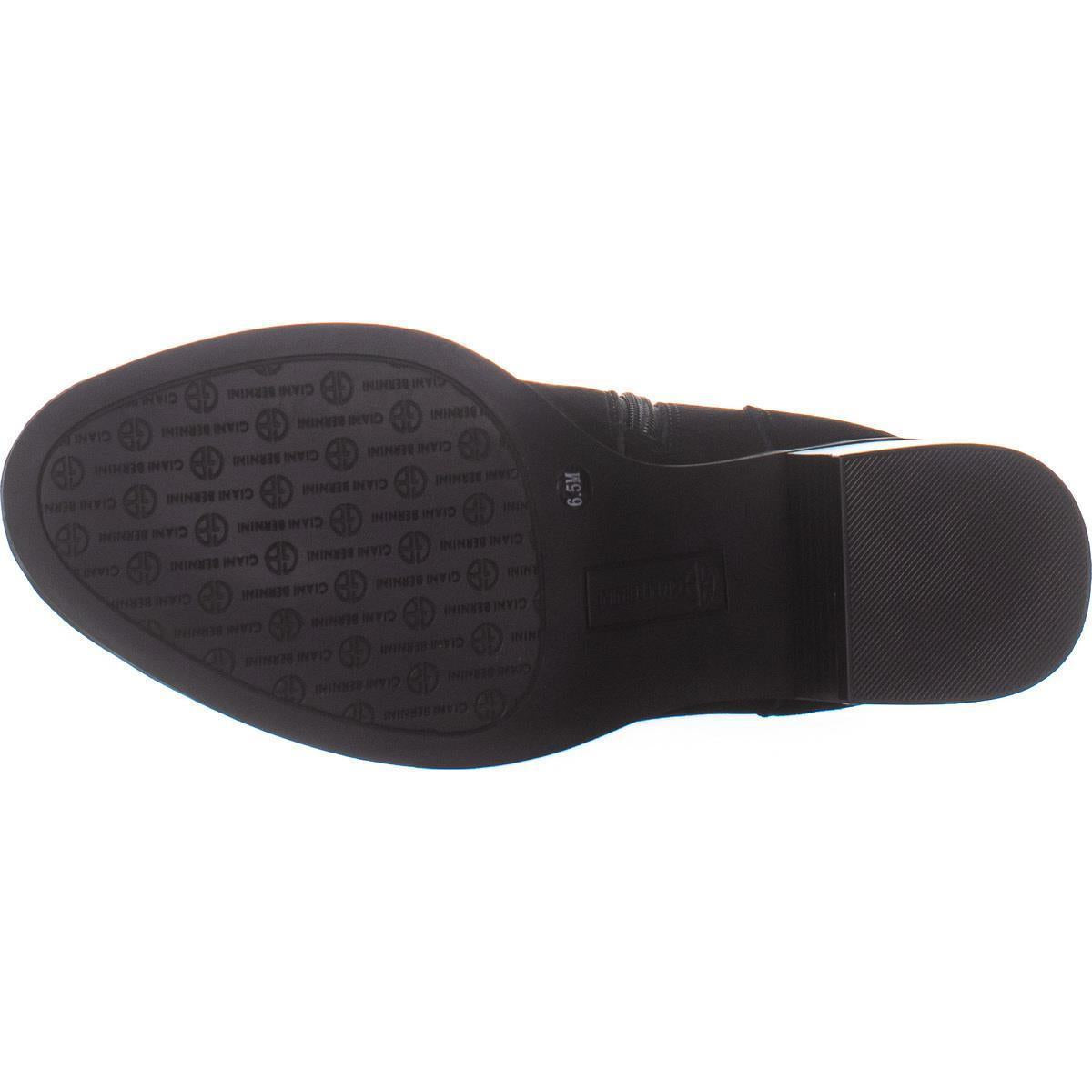 Botas femininas Giani Bernini Putneyy de couro com salto, pretas, tamanho 9,5M