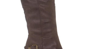 Botas femininas American Rag Emilee Fabric Almond Toe Knee High Fashion Cinza Tamanho 10,5 M